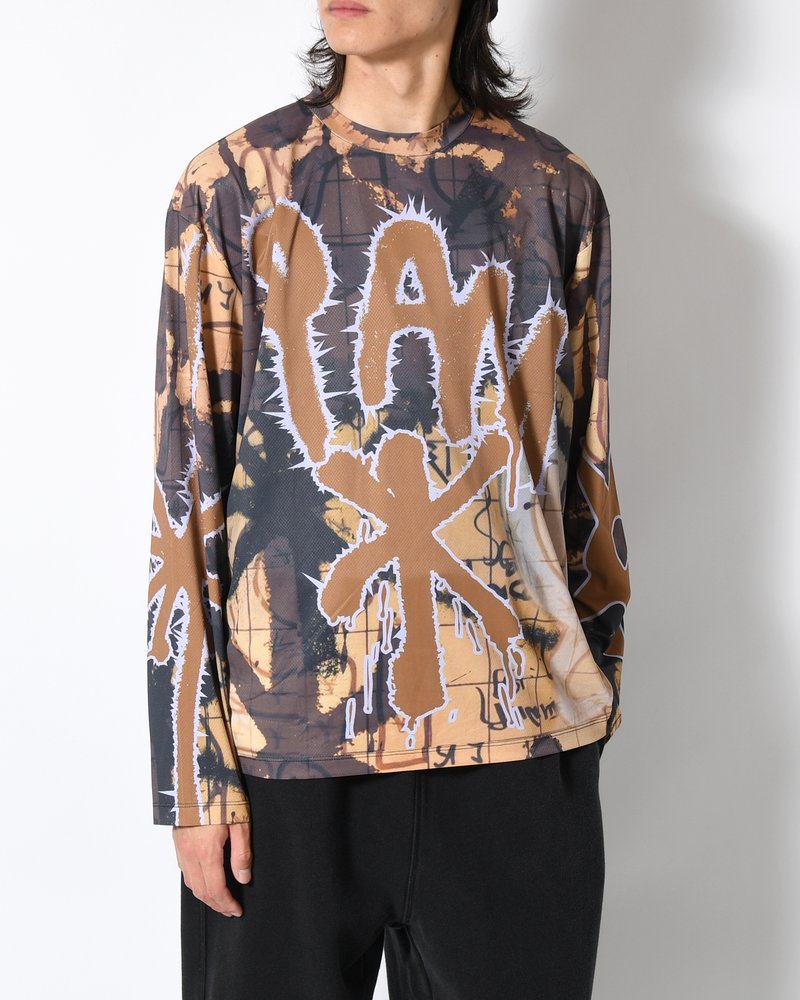 PATINA LS MESH TOP -MULTI-