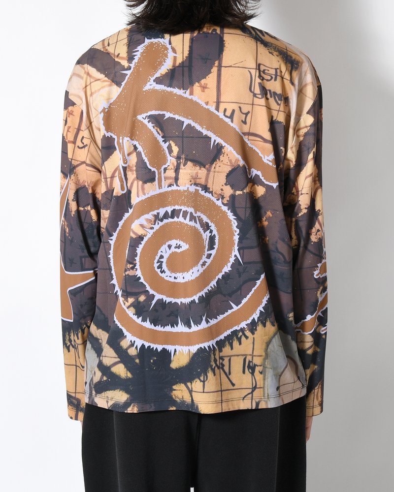 PATINA LS MESH TOP -MULTI-