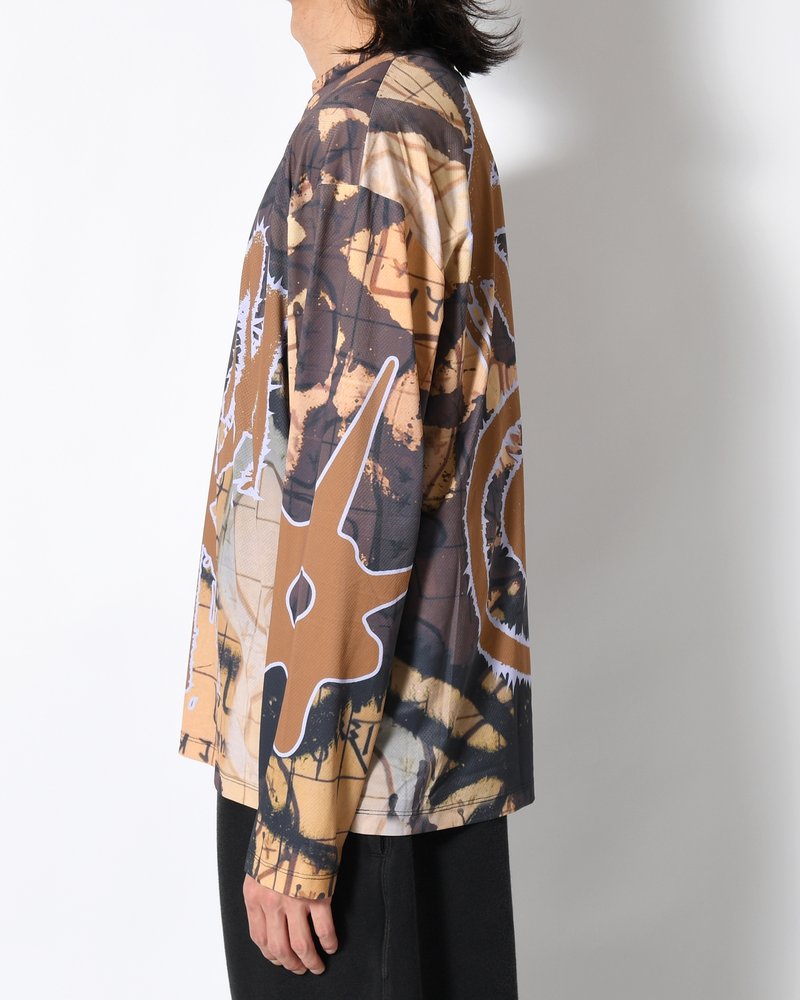PATINA LS MESH TOP -MULTI-