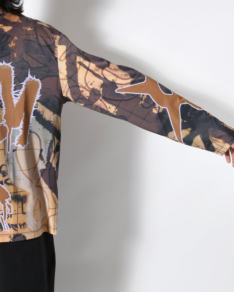 PATINA LS MESH TOP -MULTI-