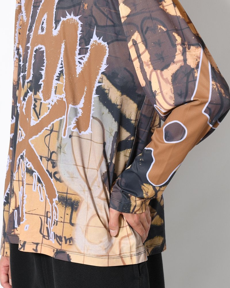 PATINA LS MESH TOP -MULTI-
