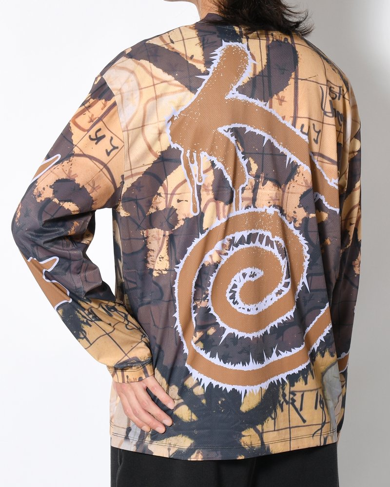 PATINA LS MESH TOP -MULTI-