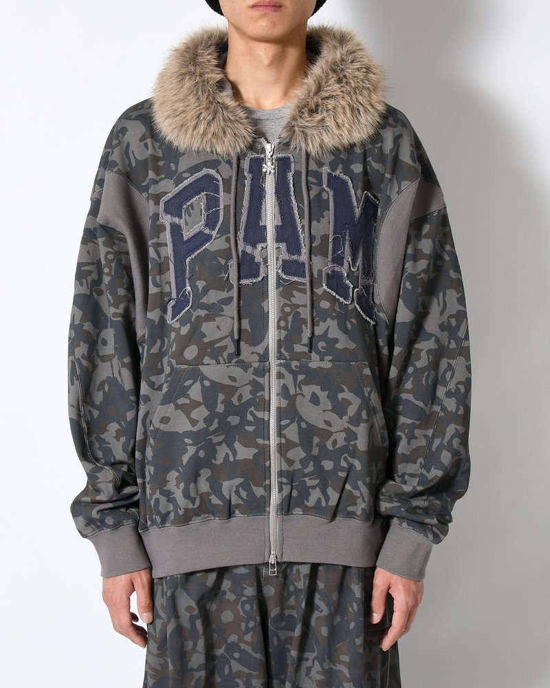 ABC FUR TRIM HOODED ZIP THRU SWEAT -ABC-