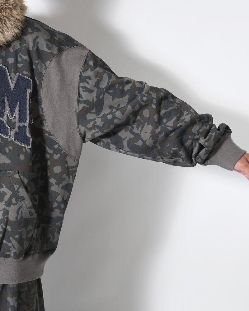ABC FUR TRIM HOODED ZIP THRU SWEAT -ABC-