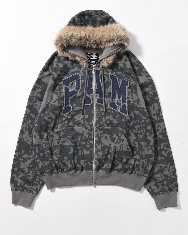 ABC FUR TRIM HOODED ZIP THRU SWEAT -ABC-