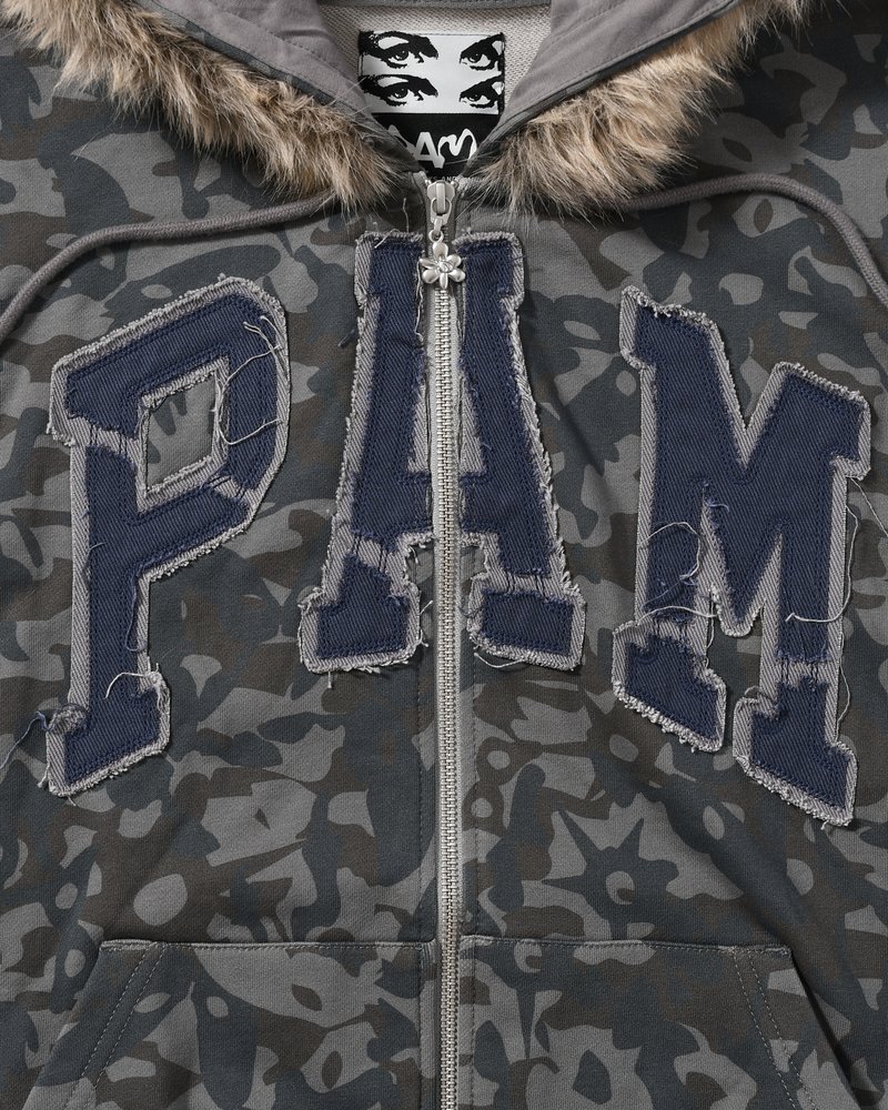 ABC FUR TRIM HOODED ZIP THRU SWEAT -ABC-