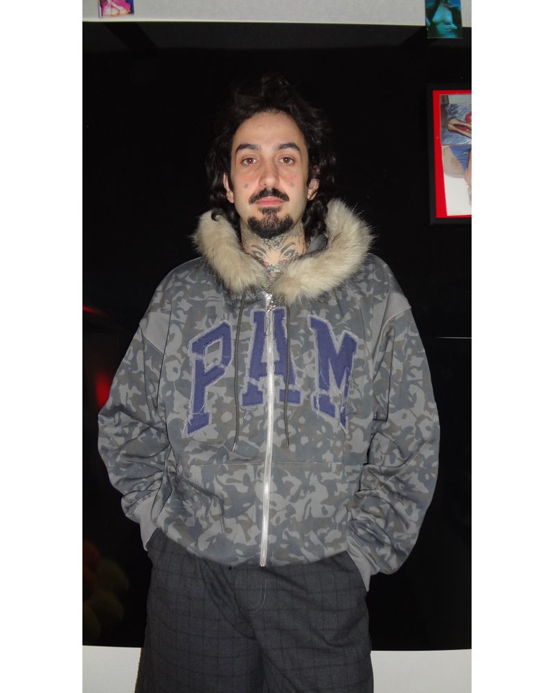 ABC FUR TRIM HOODED ZIP THRU SWEAT -ABC-