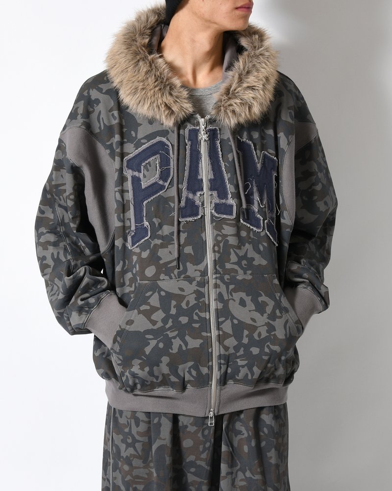 ABC FUR TRIM HOODED ZIP THRU SWEAT -ABC-