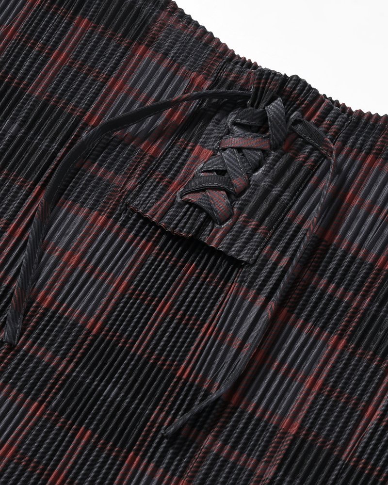 BODHI PLEATED TOP (Women) -GREY/CHECK-