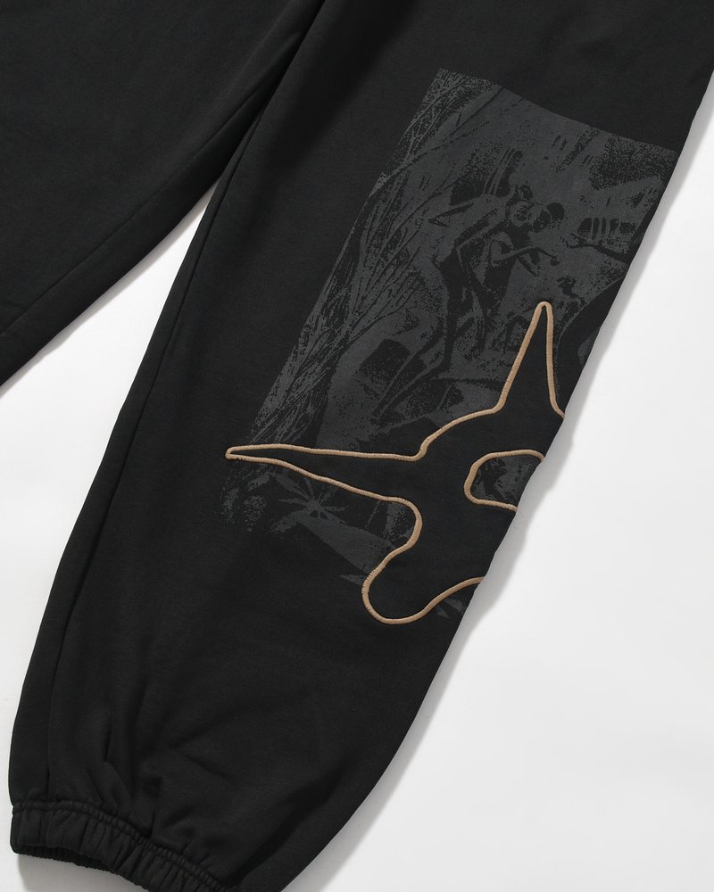DECAL SWEATPANT -BLACK WASH-