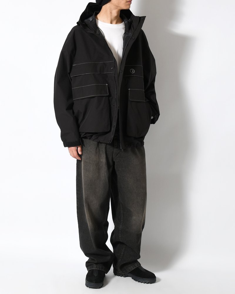 CARGO SHELL JACKET -BLACK/SILVER-