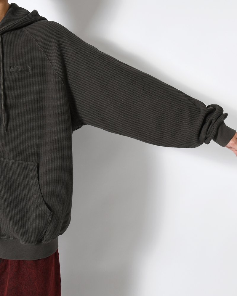 WAFFLE ZIP HOODIE -DIRTY BLACK-
