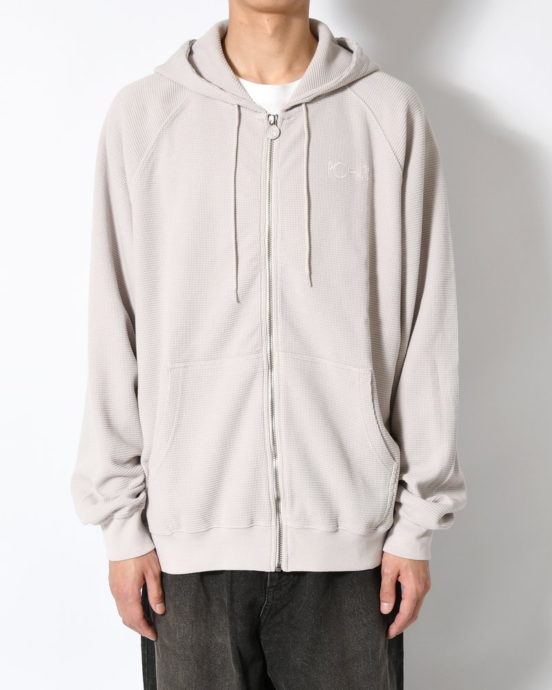 WAFFLE ZIP HOODIE -PALE TAUPE-