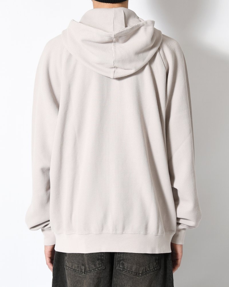 WAFFLE ZIP HOODIE -PALE TAUPE-