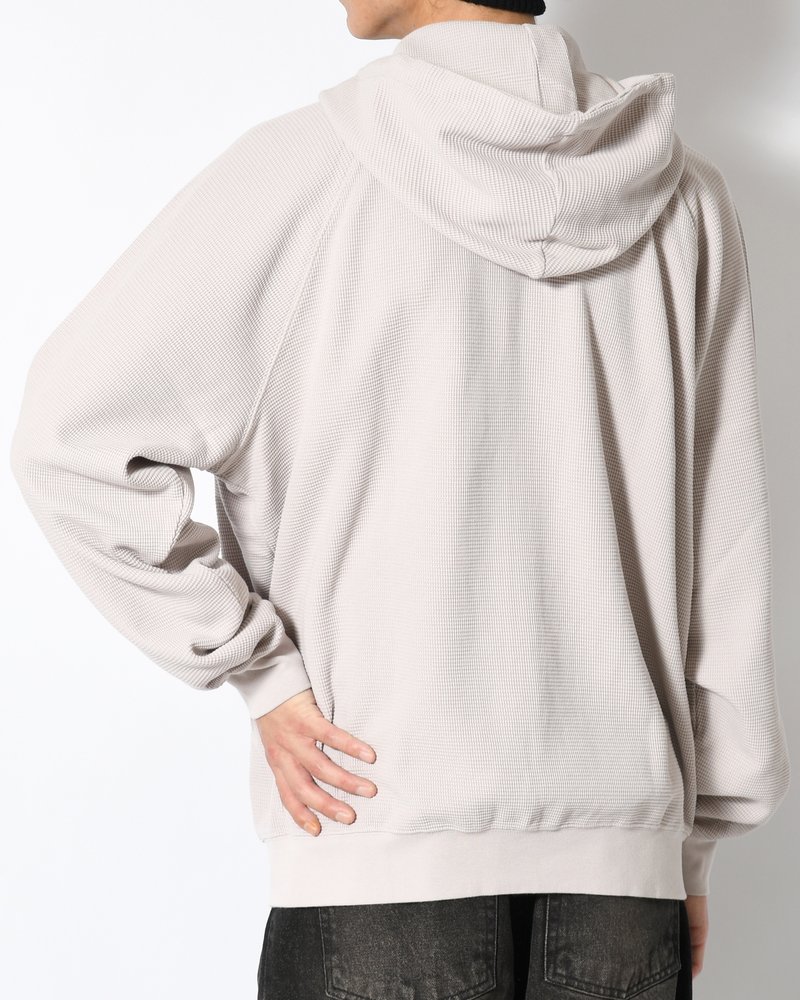 WAFFLE ZIP HOODIE -PALE TAUPE-