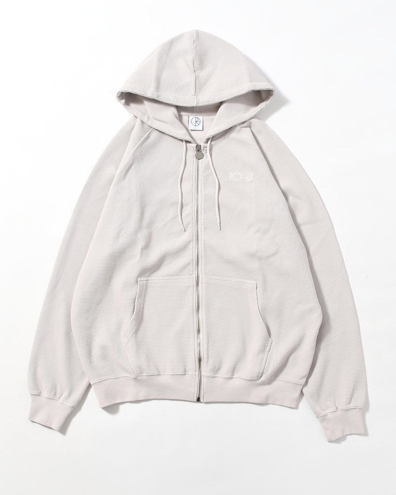 WAFFLE ZIP HOODIE -PALE TAUPE-