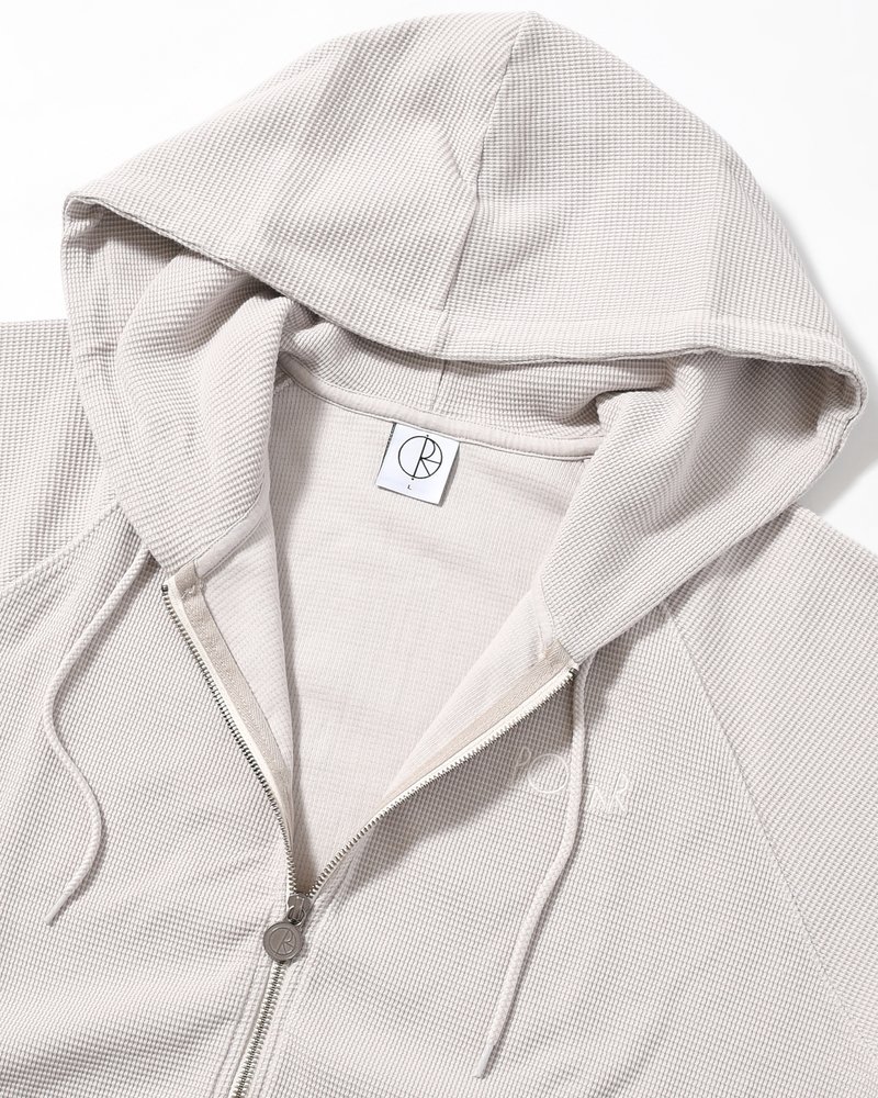 WAFFLE ZIP HOODIE -PALE TAUPE-