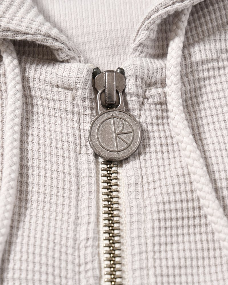 WAFFLE ZIP HOODIE -PALE TAUPE-