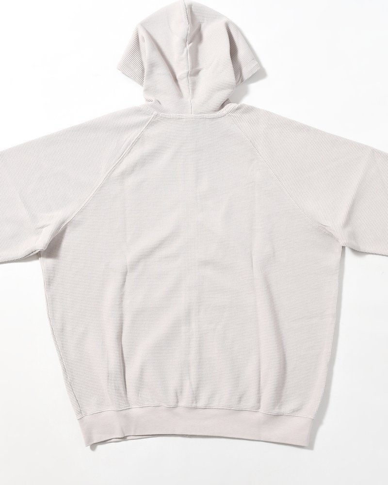 WAFFLE ZIP HOODIE -PALE TAUPE-