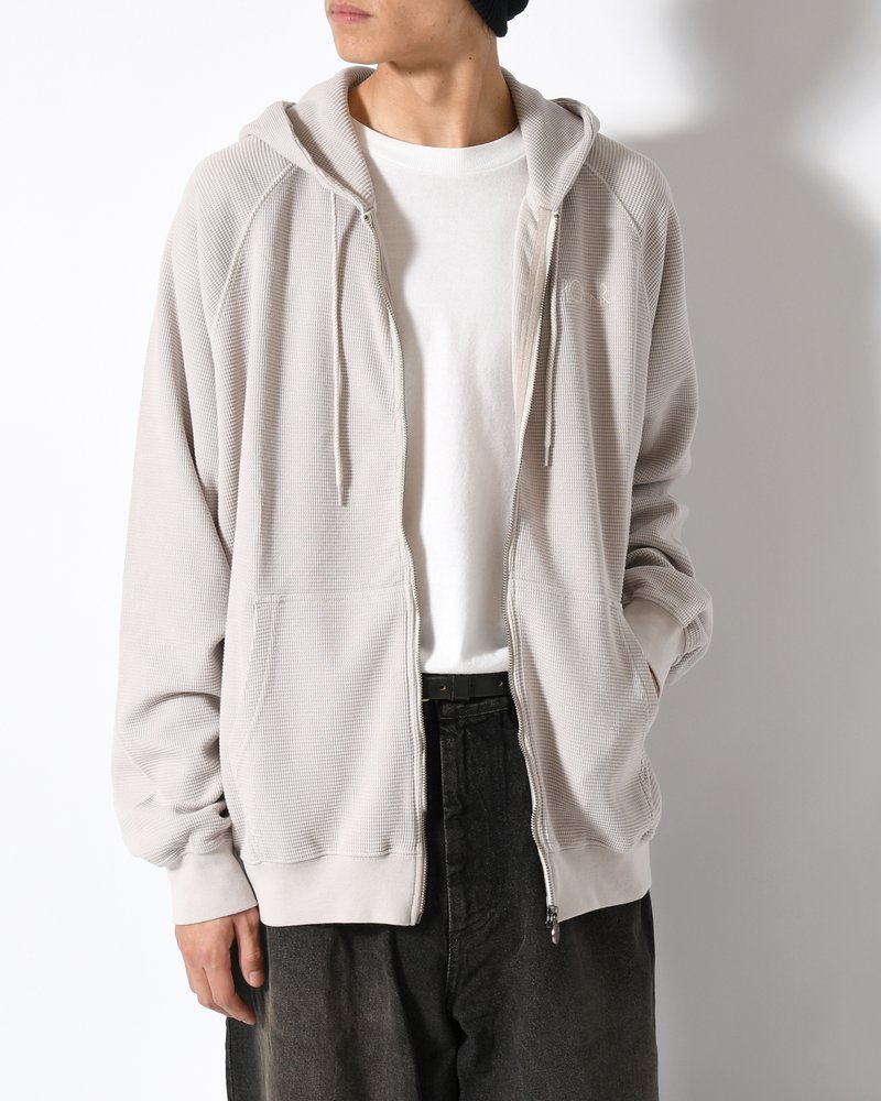 WAFFLE ZIP HOODIE -PALE TAUPE-