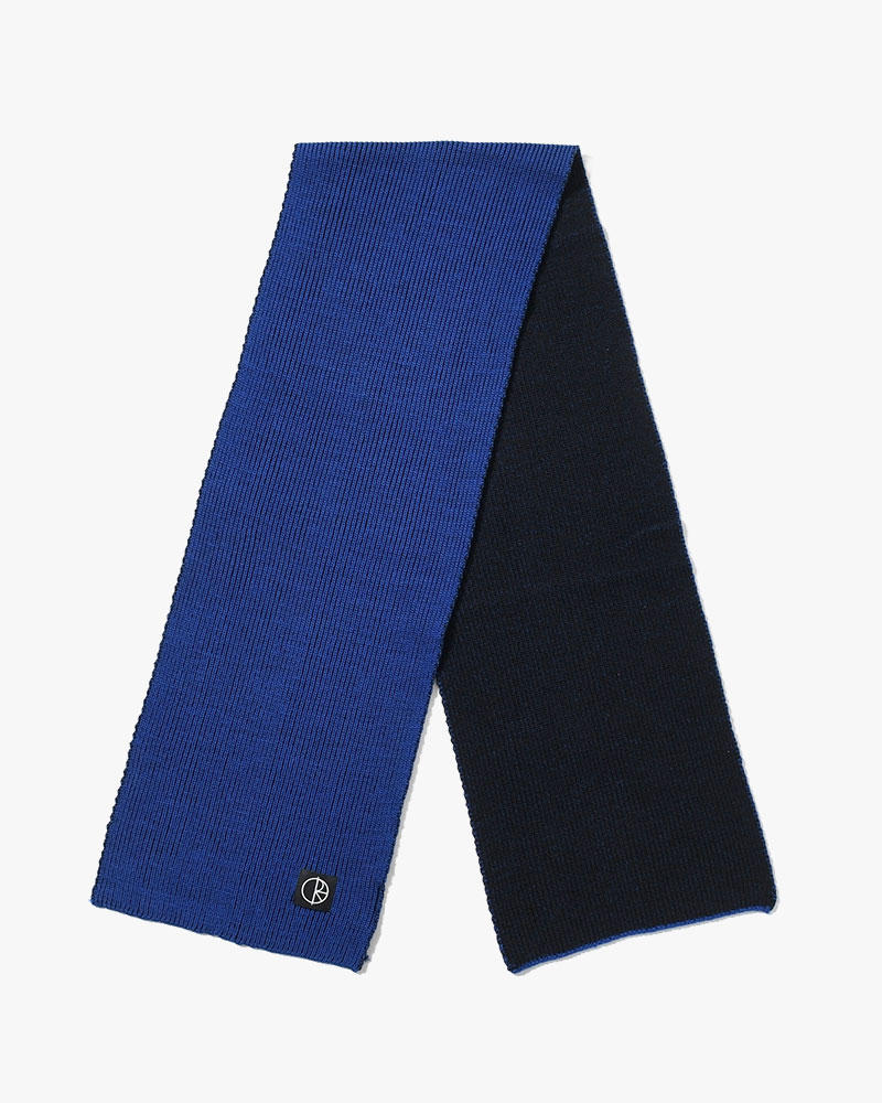 LINES MERINO SCARF -EGYPTIAN BLUE/BLACK-