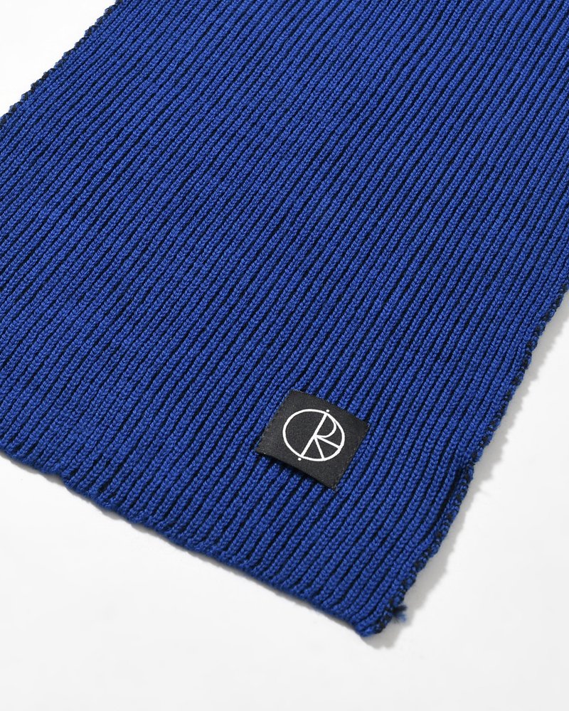 LINES MERINO SCARF -EGYPTIAN BLUE/BLACK-