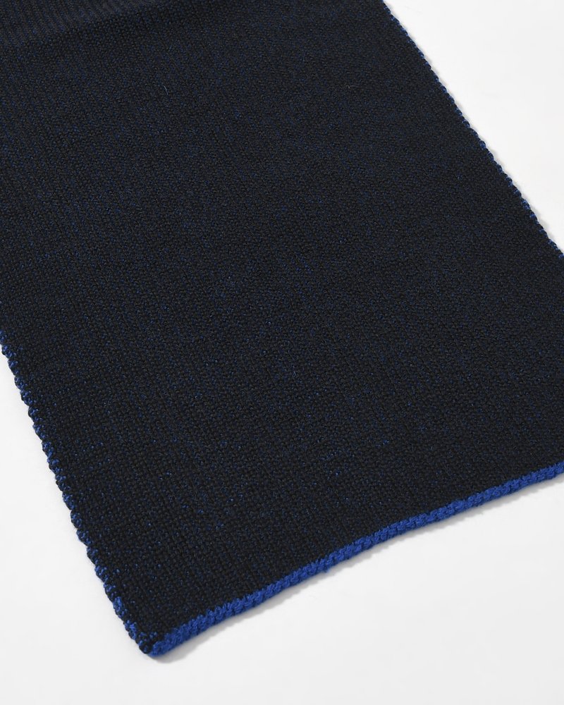 LINES MERINO SCARF -EGYPTIAN BLUE/BLACK-