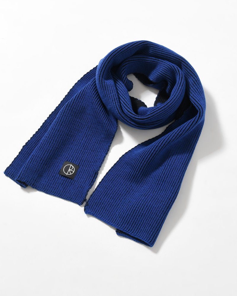 LINES MERINO SCARF -EGYPTIAN BLUE/BLACK-