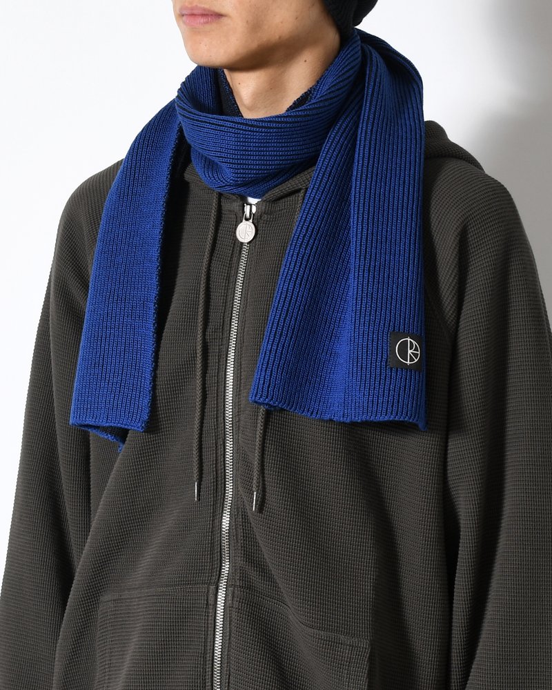 LINES MERINO SCARF -EGYPTIAN BLUE/BLACK-