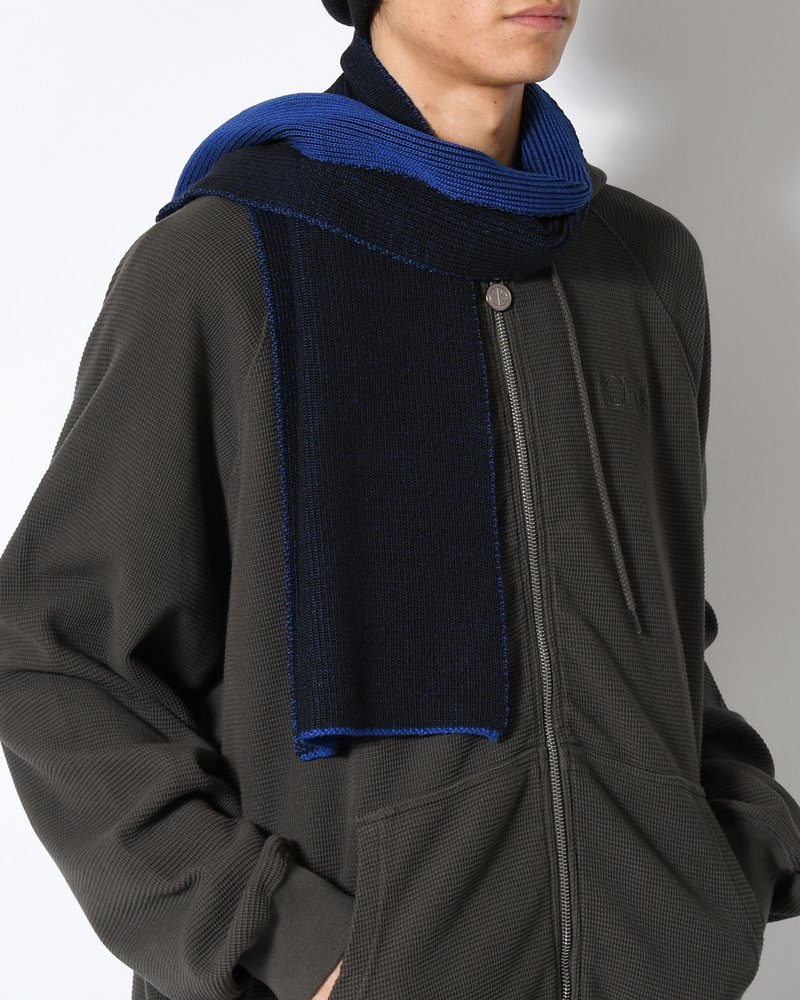 LINES MERINO SCARF -EGYPTIAN BLUE/BLACK-
