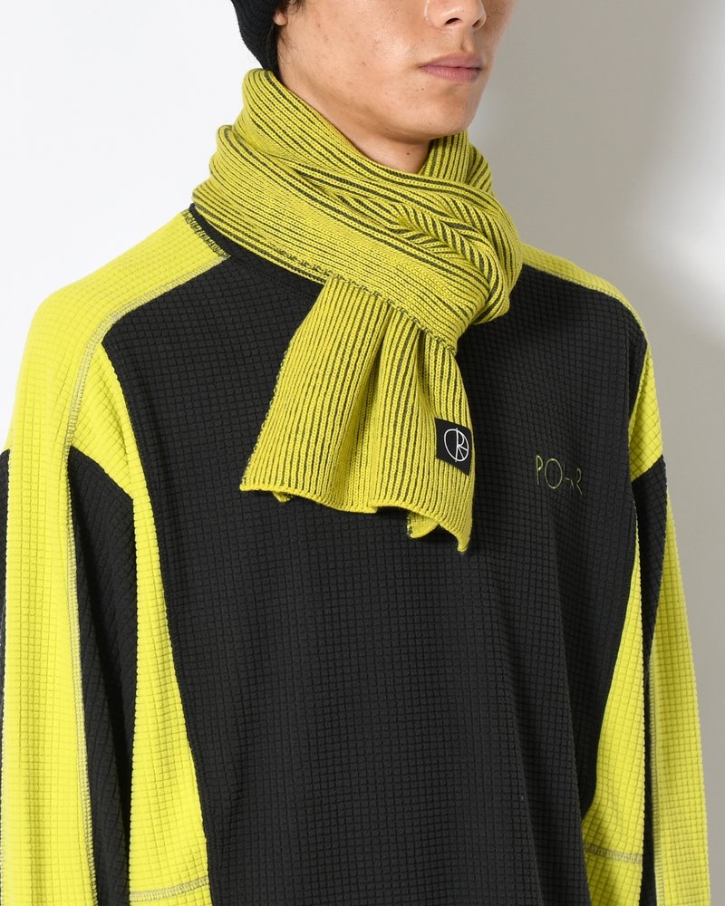 LINES MERINO SCARF -CHARTREUSE/OLIVE-