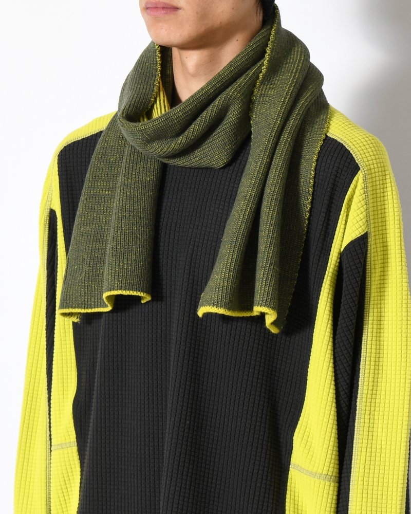 LINES MERINO SCARF -CHARTREUSE/OLIVE-