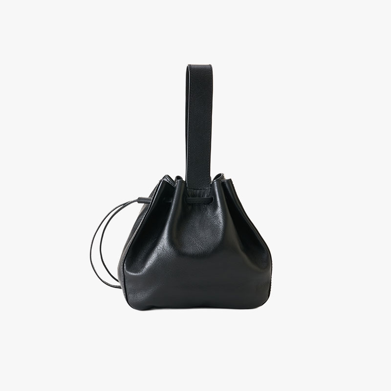 【期間限定発売:2/7～2/23】ONE HANDLE LEATHER HAND BAG -BLACK-
