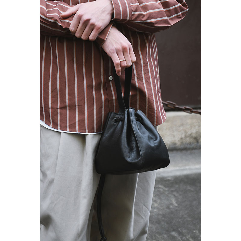 【期間限定発売:2/7～2/23】ONE HANDLE LEATHER HAND BAG -BLACK-