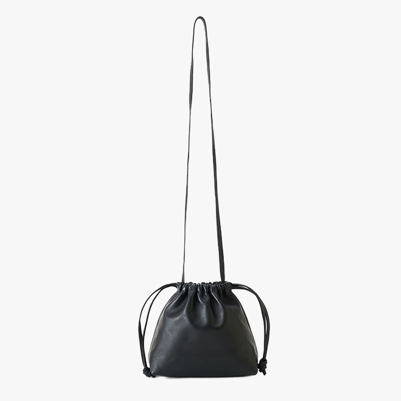 【期間限定発売:2/7～2/23】LEATHER KINCHAKU SHOULDER BAG -BLACK-