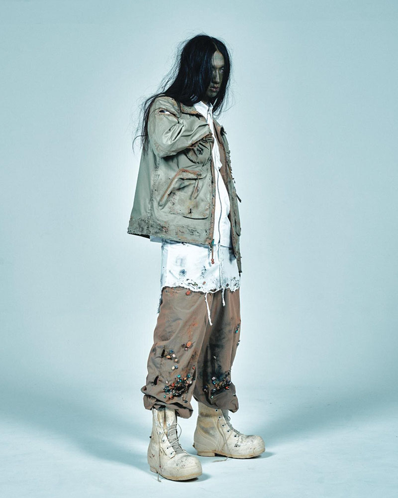 FANG PANTS × AUSKOU -OLIVE-