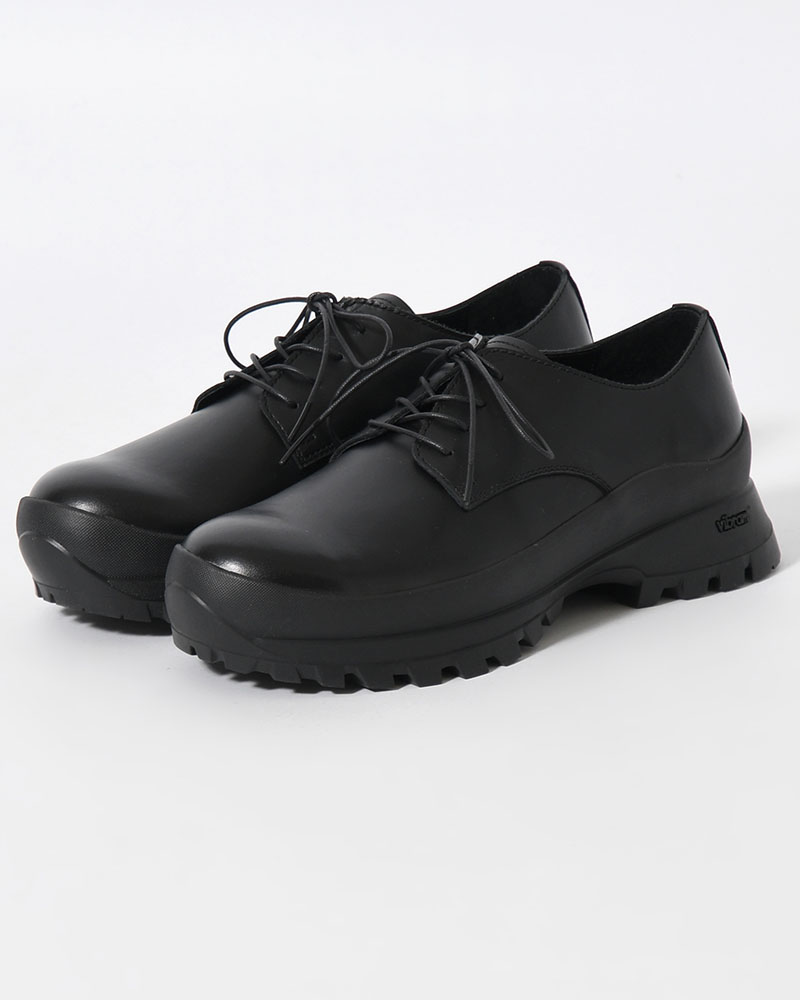DERBY PLAIN TOE SHOES with 884C Vibram -BLACK-