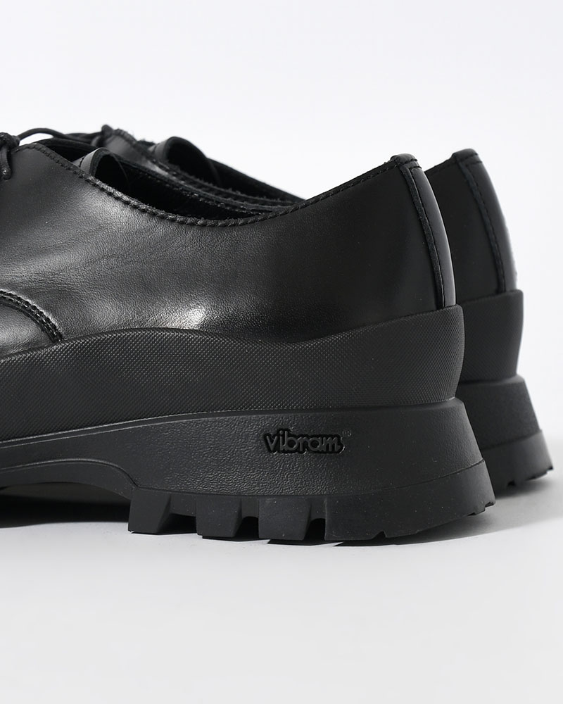 DERBY PLAIN TOE SHOES with 884C Vibram -BLACK-