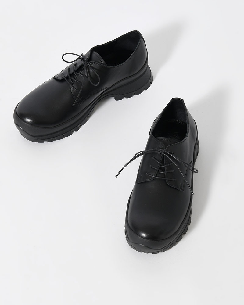 DERBY PLAIN TOE SHOES with 884C Vibram -BLACK-