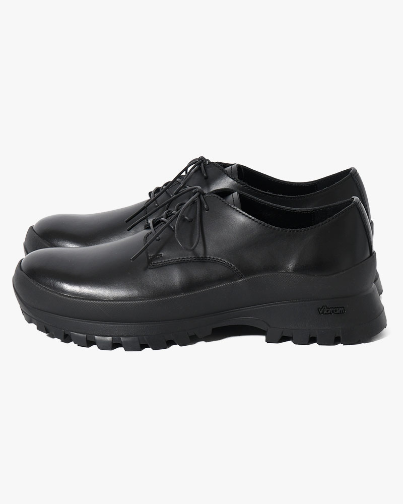 DERBY PLAIN TOE SHOES with 884C Vibram -BLACK-