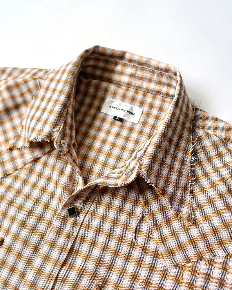 RAW EDGE WESTERN SHIRTS -MUSTARD-