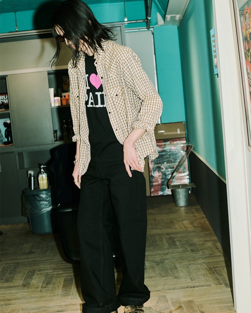 RAW EDGE WESTERN SHIRTS -MUSTARD-