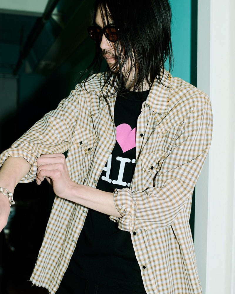 RAW EDGE WESTERN SHIRTS -MUSTARD-