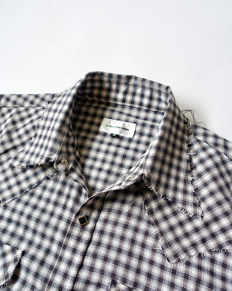 RAW EDGE WESTERN SHIRTS -BLACK-