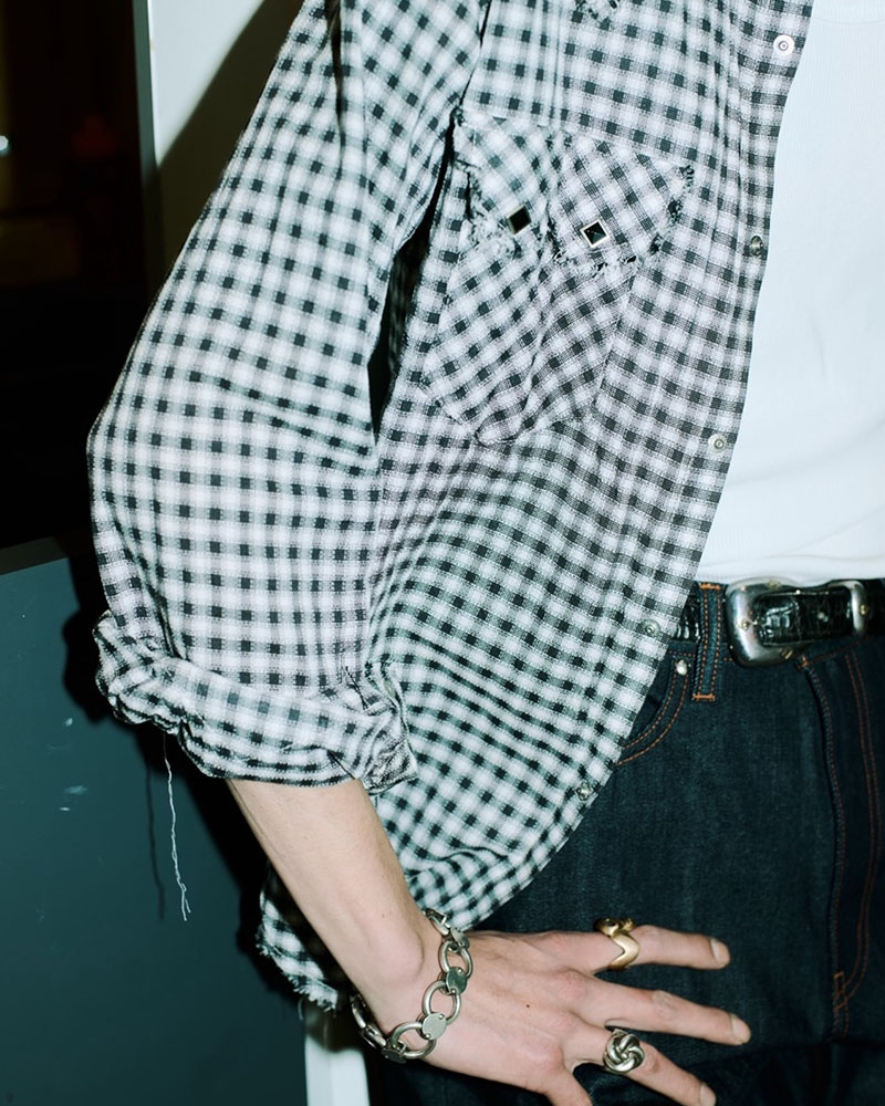 RAW EDGE WESTERN SHIRTS -BLACK-