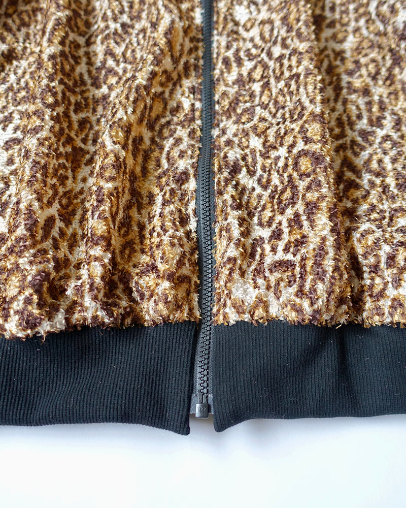 SHEER FUR RIB JACKET -leopard-