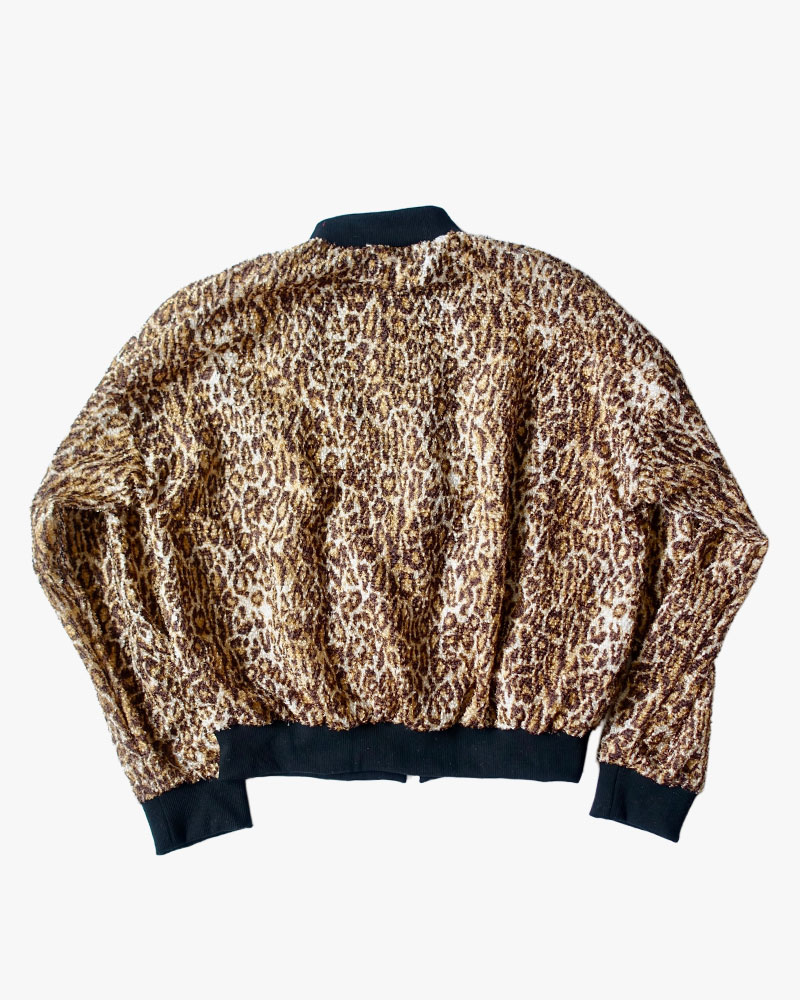 SHEER FUR RIB JACKET -leopard-