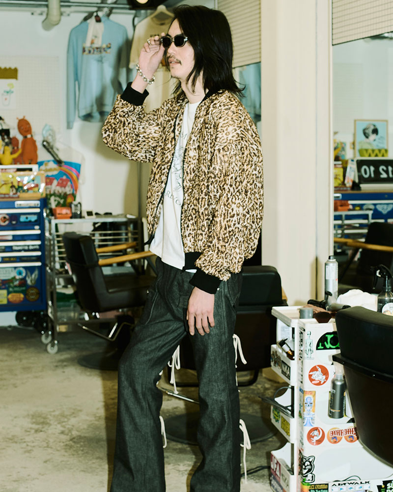 SHEER FUR RIB JACKET -leopard-