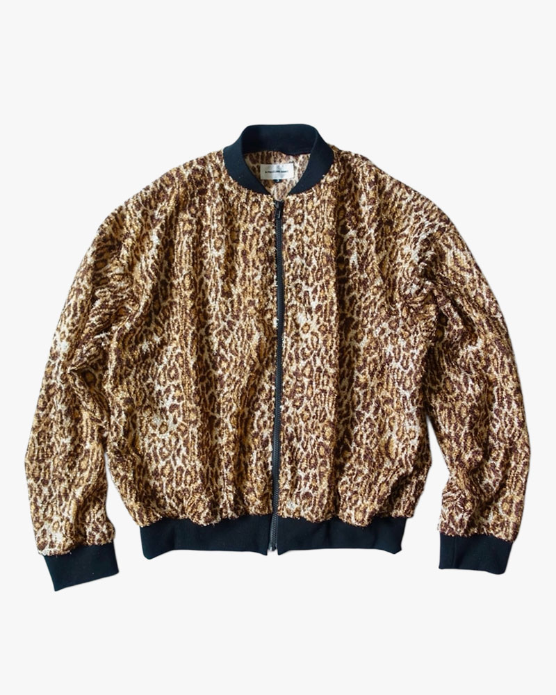 SHEER FUR RIB JACKET -leopard-