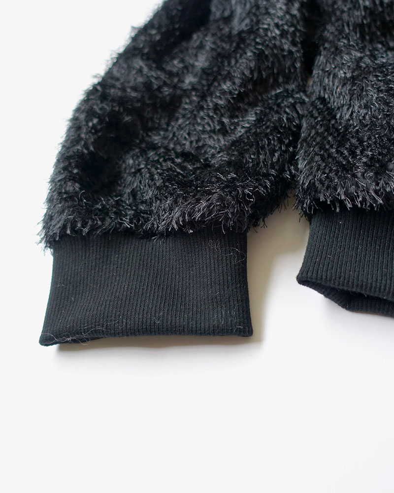 SHEER FUR RIB JACKET -black-